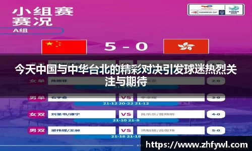 今天中国与中华台北的精彩对决引发球迷热烈关注与期待